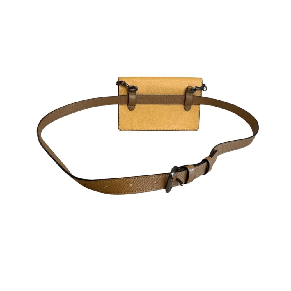 Coach Convertible Belt Bag Yellow Color block Leather Handbag